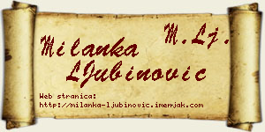 Milanka LJubinović vizit kartica